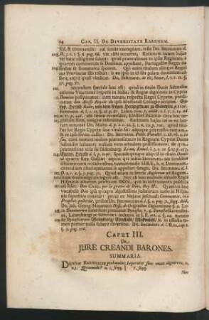 Caput III. De Iure Creandi Barones.