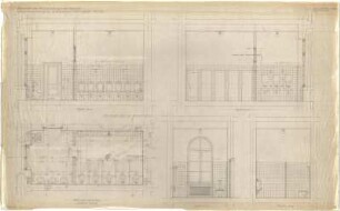 Troost, Paul Ludwig; München, Arcisstr. 12; Führerbau der NSDAP - Herrenaborte im Hauptgeschoss, Nordwest (Grundriss; Schnitte)