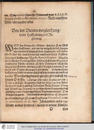 Von der Vierten vergleichung/ in der hoffhaltung und Regierung.