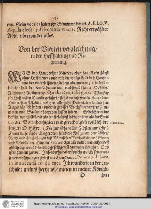 Von der Vierten vergleichung/ in der hoffhaltung und Regierung.