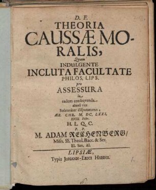 Theoria Caussae Moralis