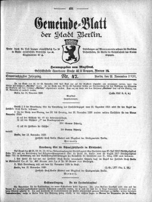 1920,47: Nr. 47, 21. November 1920