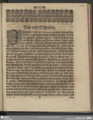 Das erste Schreiben