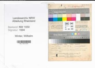 Entnazifizierung Wilhelm Winter , geb. 02.12.1896 (Ingenieur)