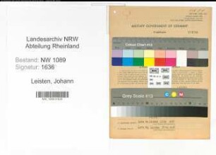 Entnazifizierung Johann Leisten , geb. 26.11.1892 (Brandmeister)