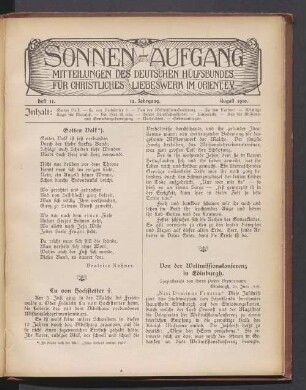 Heft 11. 12. Jahrgang. August 1910