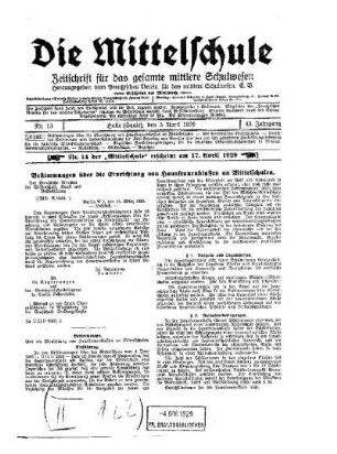 Bestimmungen über die Errichtung von Hausfrauenklassen an Mittelschulen
