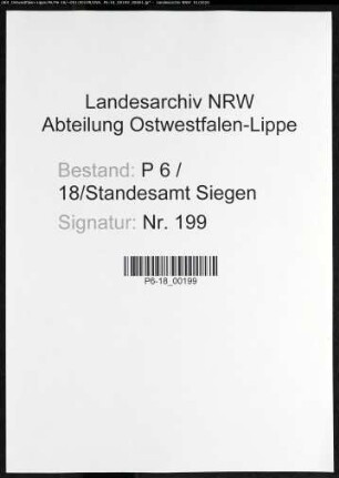 Sterberegister Standesamt Siegen