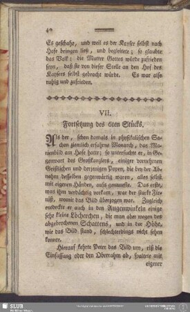 VII. Fortsetzung des 6ten Stücks