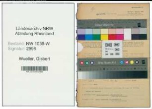 Entnazifizierung Gisbert Wueller , geb. 22.09.1898 (Kaufmann)
