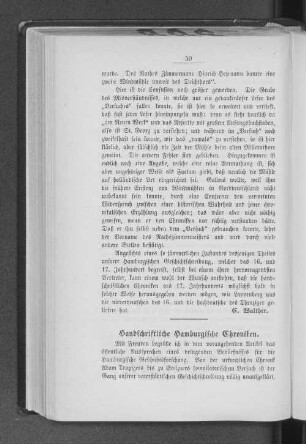 Handschriftliche Hamburgische Chroniken.