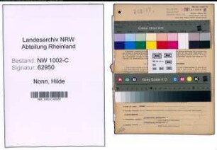 Entnazifizierung Hilde Nonn, geb. 21.07.1920 (Kontoristin)
