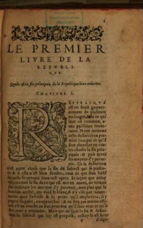 Les six Livres de la Republique