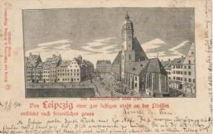 Von Leipczig einer gar lustigen Stadt an der Pleissen entbietet euch freundlichen Gruss: der Thomaskirchhof anno 1740