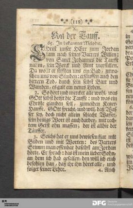 Von der Tauff.