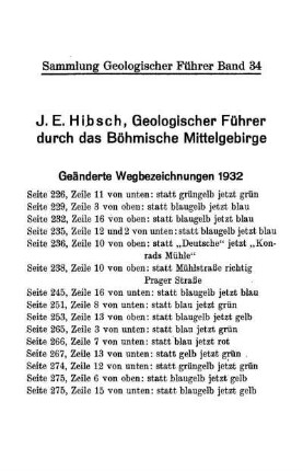 Geänderte Wegbezeichnungen 1932