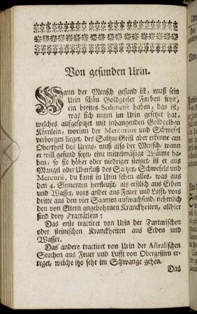 Von gefunden Urin. - Zum Beschluß.