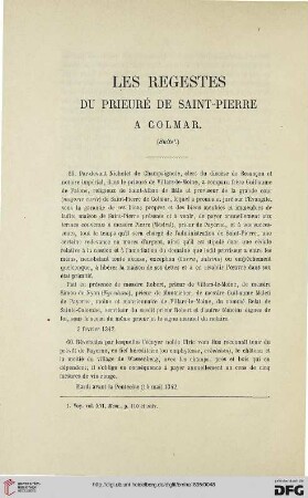 2.Ser. 17.1895: Les regestes du prieuré de Saint-Pierre à Colmar