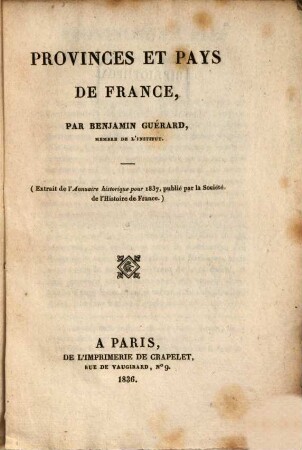 Provinces et pays de France