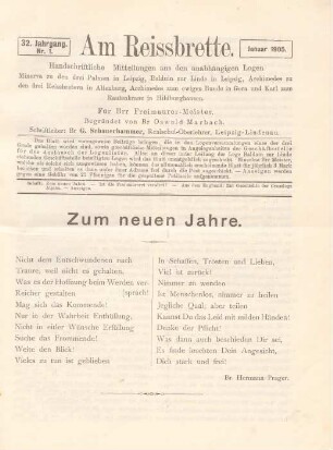 Nr. 1. Januar 1905.