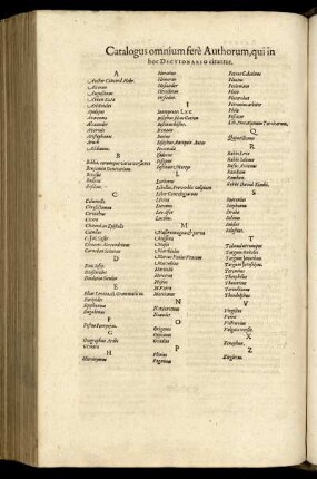 Catalogus fere Authorum, qui in hoc Dictionario citantur.