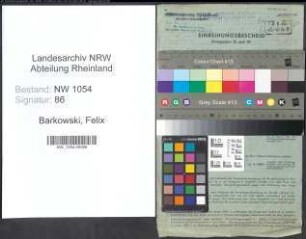 Entnazifizierung Felix Barkowski , geb. 21.06.1884 (Bahnassistent)