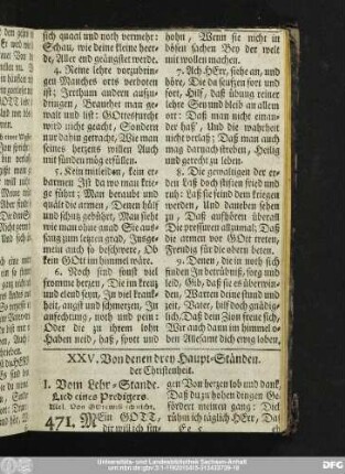 XXV. Von denen drey Haupt-Ständen. der Christenheit.