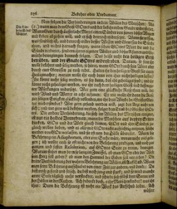 Die Hindernisse des Willens. - Vermahung zur wahren Bekehrung.