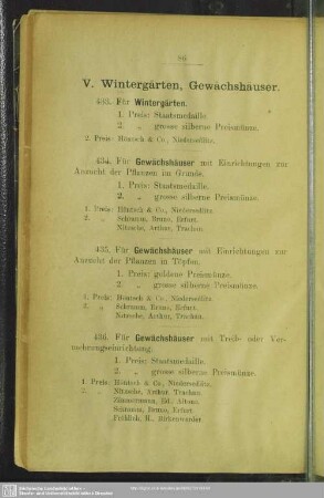 V. Wintergärten