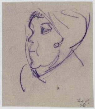 [o.T.]. Frau mit Kopftuch im Profil