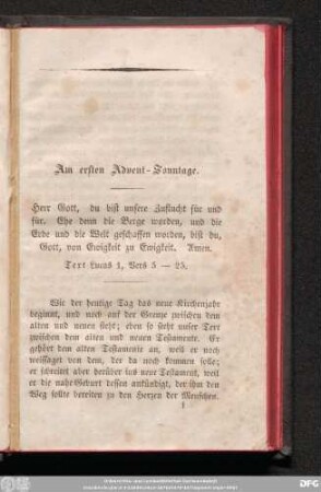 Am ersten Advent-Sonntage.