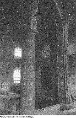 Dresden, Kreuzkirche. Innenraum kurz vor der Einweihung nach Abschluß der Wiederherstellung, Januar/Februar 1955
