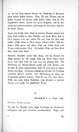 46 Wandsbeck, d. 12. Sept. 1799.