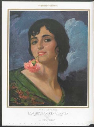 Arte español - "La gitana del clavel", óleo