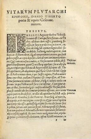 Epitome vitarum Plutarchi, hoc est, virorum tam apud Graecos quam Latinos illustrium res gestae