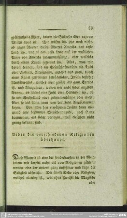 Ueber die verschiedenen Religionen überhaupt