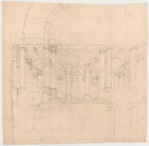 Thiersch, Friedrich von; München; Justizpalast - Innenraum (Perspektive)