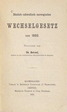 Dänisch-schwedisch-norwegisches Wechselgesetz von 1880