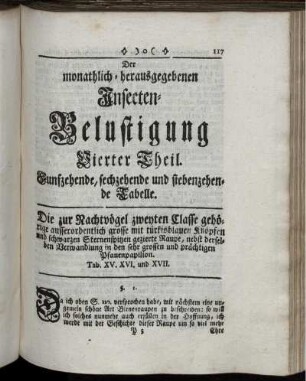 Insecten-Belustigung Vierter Theil. Funfzehende [bis] Zwanzigste Tabelle.