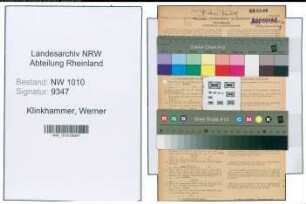 Entnazifizierung Werner Klinkhammer , geb. 12.01.1895 (Sparkassennangestellter)