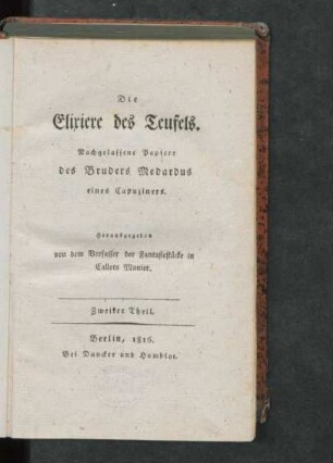 Th. 2: Die Elixiere des Teufels