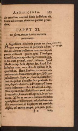 Caput XI. De formatione particularum minorum.