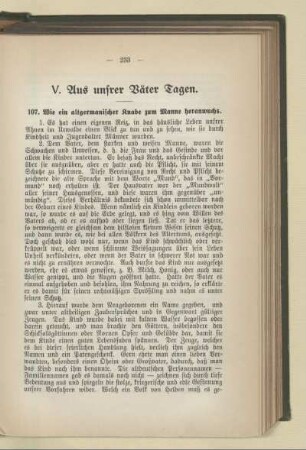 V. Aus unsrer Väter Tagen