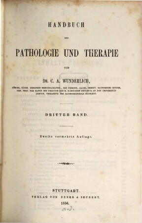 Handbuch der Pathologie und Therapie. 3,3