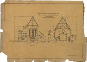 Bestelmeyer, German; Nürnberg (Bayern); Ev. Friedenskirche St. Johannes - Mappe 1: Schnitte