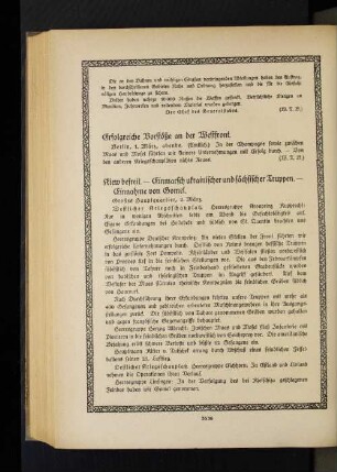 Erfolgreiche Vorstöße an der Westfront.