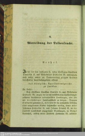 9. Abtreibung der Leibesfrucht