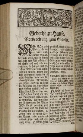 Gebethe zu Hause, Vorbereitung zum Gebethe.