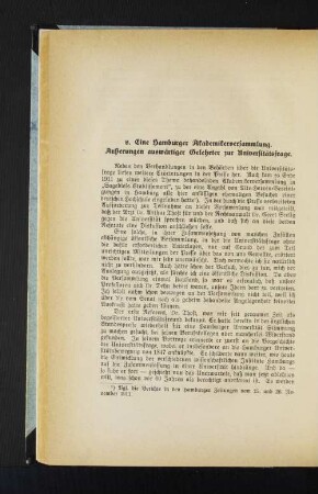 8. Eine Hamburger Akademikerversammlung. Äußerungen auswärtiger Gelehrter zur Universitätsfrage.