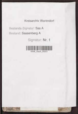 Dienstbuch des fürstbischöflichen Amtes Sassenberg